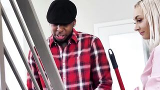 Naughty maid Chloe Temple deepthroats BBC for cum in mouth