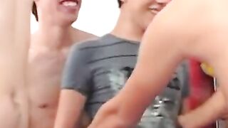 Pierced twinks suck hard cock in kinky and passionate orgy