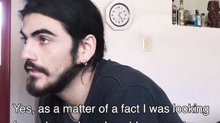 LatinoJuice.com - Emi - Cute hipster Emi cums all over himself after shoving my dick