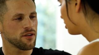 Lucky dude grabbed by TS in the room and gives him BJ