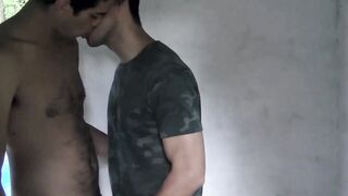 Hairy Francis intense barebacking made me scatter my cum all over my body