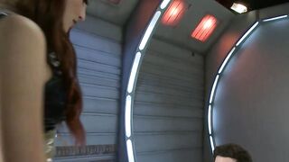 Redhead shemale student fucks colleague