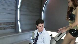 Redhead shemale student fucks colleague