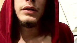 Young inked Bentley shows off sexy feet before stroking his meat