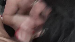 Tattooed chick Veruca James is one happy baby as she fulfill her "Blow Bang Me" fanta