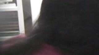 Hot Asian goddess teases her tight hairy pussy in kinky solo