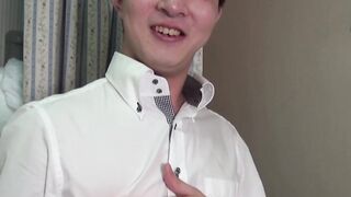 Young Japanese shoots loads of jizz after hard masturbation