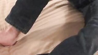 Throbbing cock amateur jerks off after passionate interview