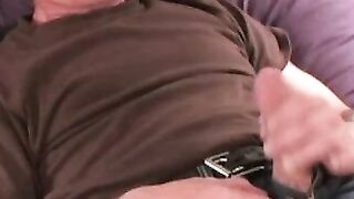 Throbbing cock amateur jerks off after passionate interview