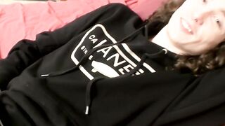 Long haired straighty makes his throbbing boner spray jizz