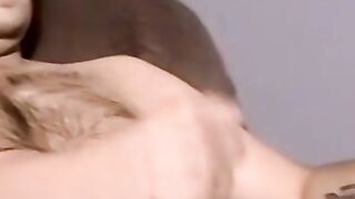 Chubby amateur wanks his cock and gets help from mature gay
