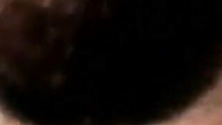 Black amateur barebacks mature man before cumming on him