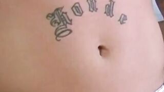Tattooed muscular stud jerks off solo after an interview