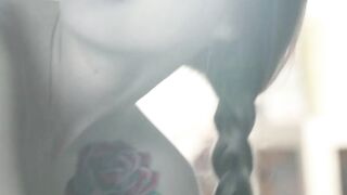 Babe rewarded with cum on her face after missionary sex