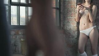 Babe rewarded with cum on her face after missionary sex