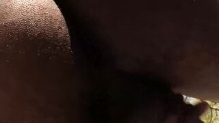 Ebony dude Charles King plays with his big black cock until spunk shot