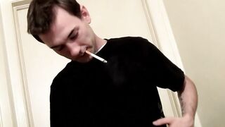 Dick stroking and red cig smoking by handsome Paradox