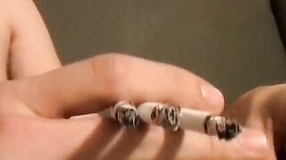 Stud Bryce Corbin smokes three at once while he rocks his dick