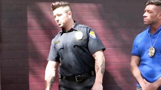 Jock Trent Ferris was busted and ass banged by big cock officer Trenton Ducati