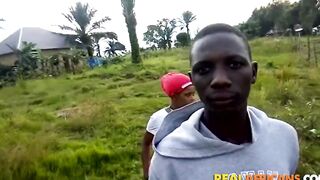 Black Amateur Teenie Lovers Having a Quick Rough Banged