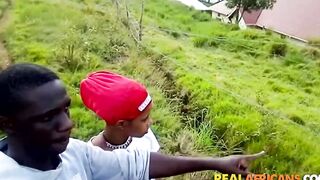 Black Amateur Teenie Lovers Having a Quick Rough Banged
