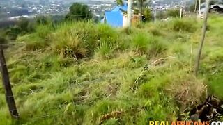 Black Amateur Teenie Lovers Having a Quick Rough Banged