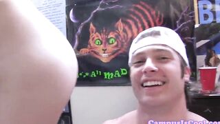 Amateur college Girl rides on rough shlong
