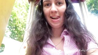 Risky playground masturbation and pissing into outside