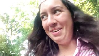 Risky playground masturbation and pissing into outside