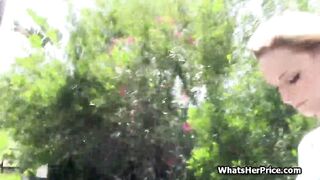 Paying good fine blonde for a fellatio outdoor