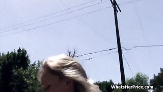Paying good fine blonde for a fellatio outdoor