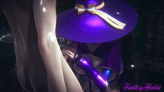 Genshin Impact Anime 3D Mona Compilation [Fuck, cunnilingus, bj, hand job...] - Japanese eastern manga hentai game porn