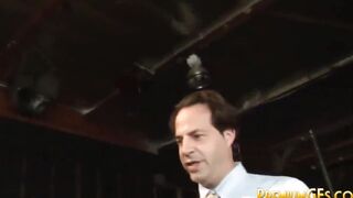BONDAGE bukkake 19 yo destroyed inside fetish gang bang