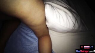Teenage Thai amateur rubs cunt with mouth rimjob oral sex and boned from behind