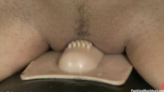 Hispanic into pantyhose machine pounded