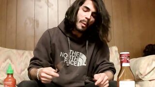 Shaggy straight dude shows his twink ways while wanking