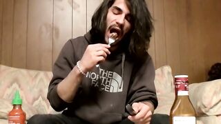 Shaggy straight dude shows his twink ways while wanking