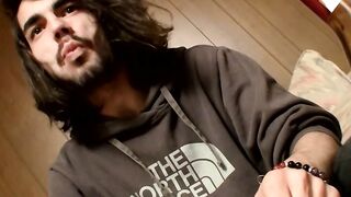 Shaggy straight dude shows his twink ways while wanking