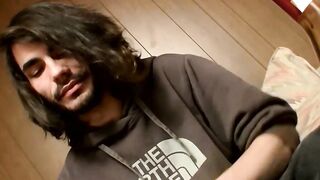 Shaggy straight dude shows his twink ways while wanking