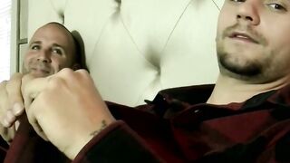 Ass fucking hunk dick licked by mature homo before anal