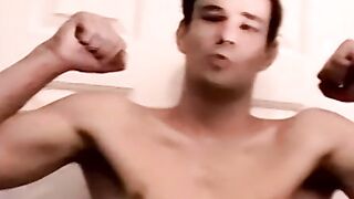 Amateur gay lubed up his cock and started to masturbate