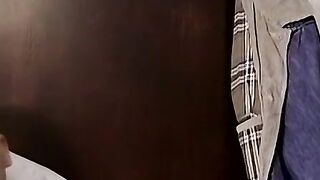 Hairy amateur with fat cock solo strokes and cums on himself