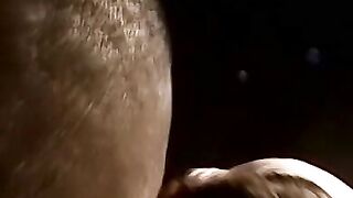 Bald amateur sucked by two mature men and cums in ones mouth