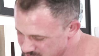 Stepdad sucks stepsons big cock before bareback fucking