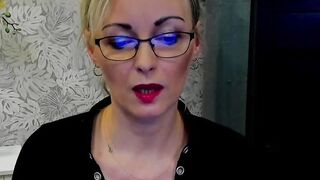 German MILF with glasses on webcam