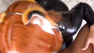 Foxy Girl in a Collar Deep Sucking Big Dick Lover