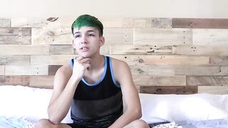 Skinny gay talks in an interview before pleasuring himself
