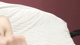 On a couch by himself cute gay man Danny jerks off his dick