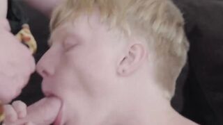 Horny stepdad barebacks stepsons twink friend in taboo 3way