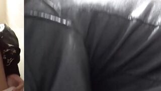 Japanese beginner shot during pissing meeting